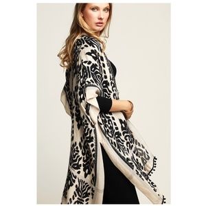 NWT Boho Leopard Print Black-Cream Kimono